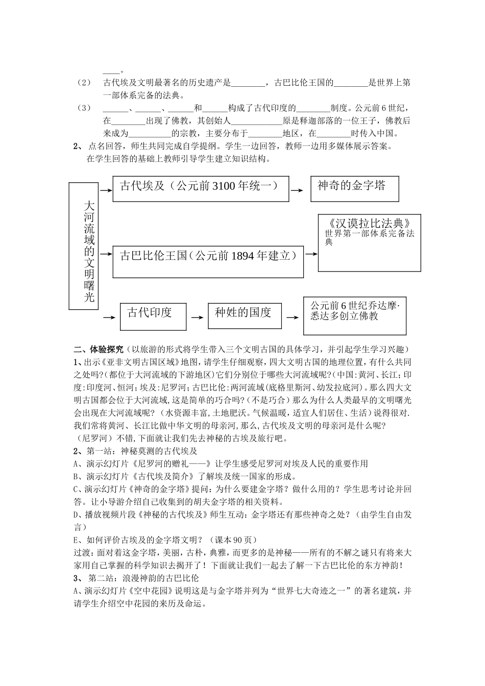 大河流域的文明曙光教案_第2页