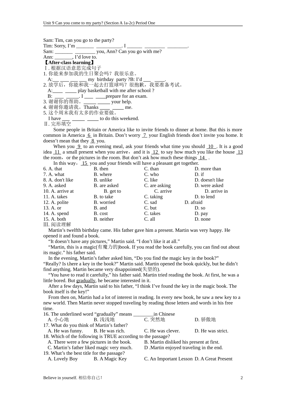 八上Unit9（预学案）_第2页