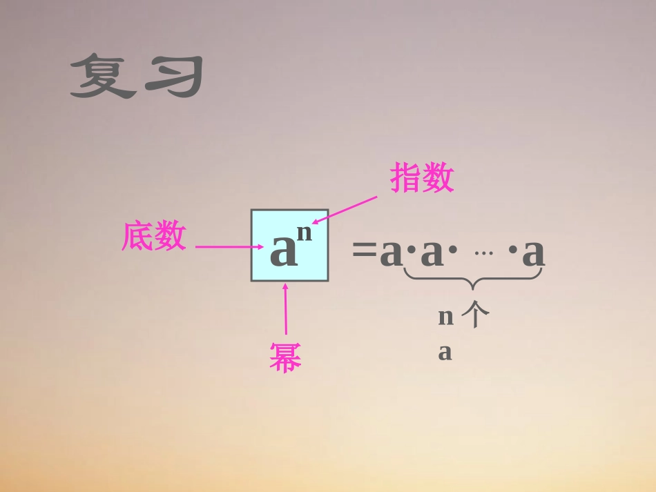 初中一年级数学下册第一章整式的乘除11同底数幂的乘法第一课时课件_第1页