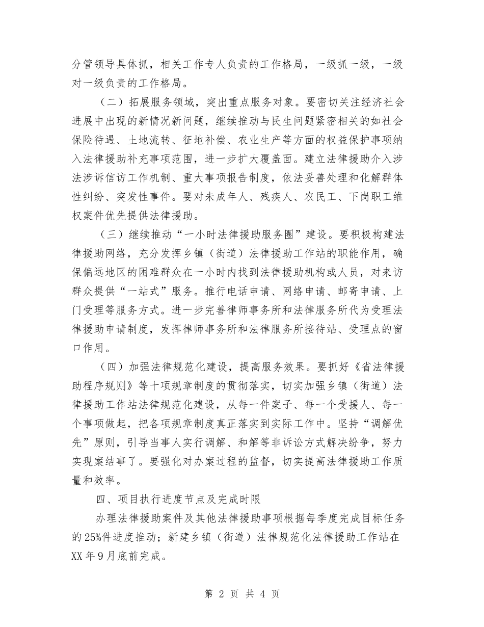 2024年法律援助民生工程工作方案与2024年法院公务员工作鉴定汇编_第2页