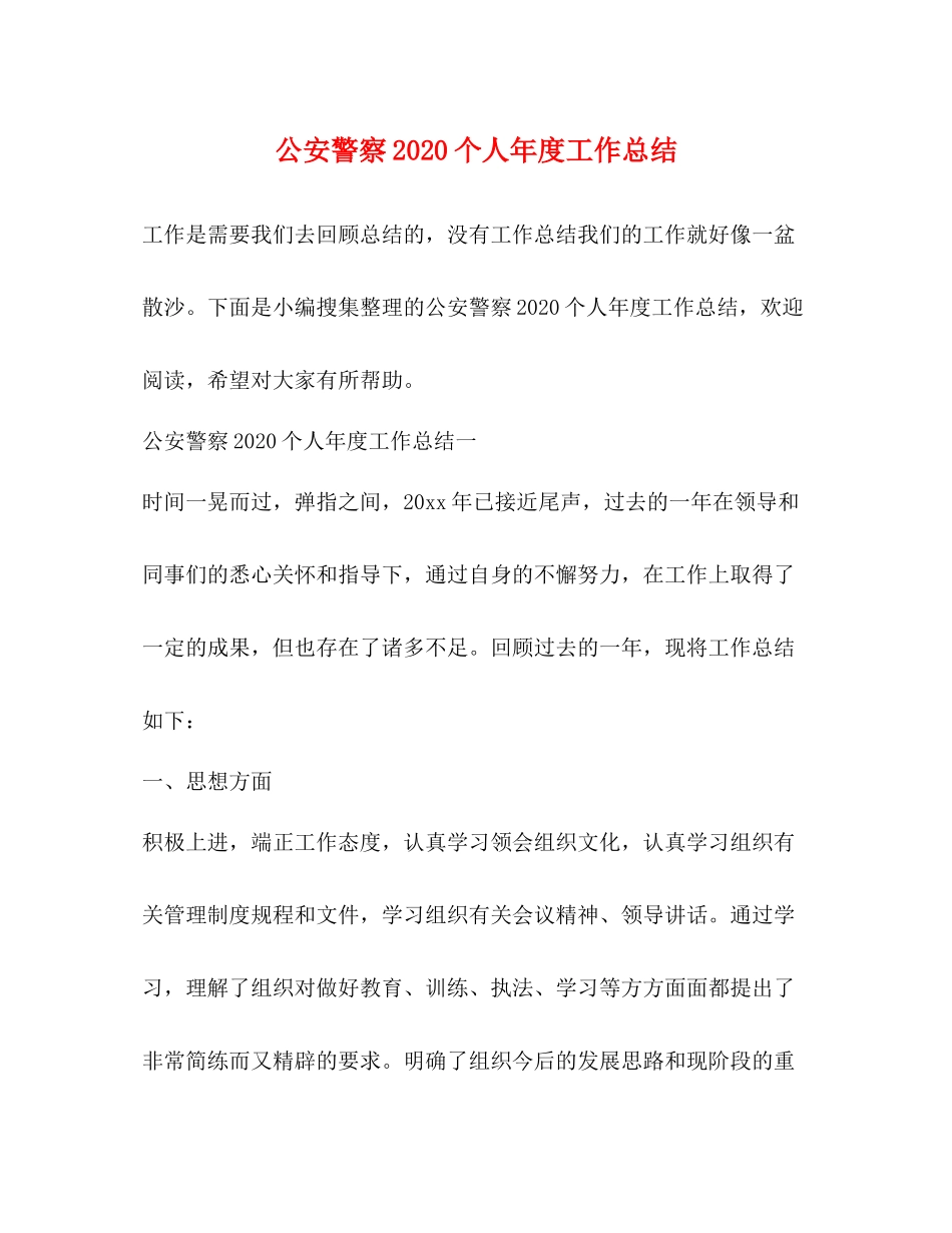 公安警察个人年度工作总结_第1页