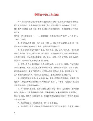 费用会计的工作总结