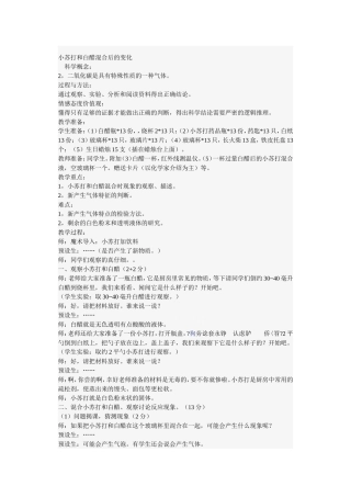 小苏打和白醋混合后的变化教案