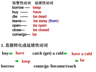 短暂性动词和延续性动词
