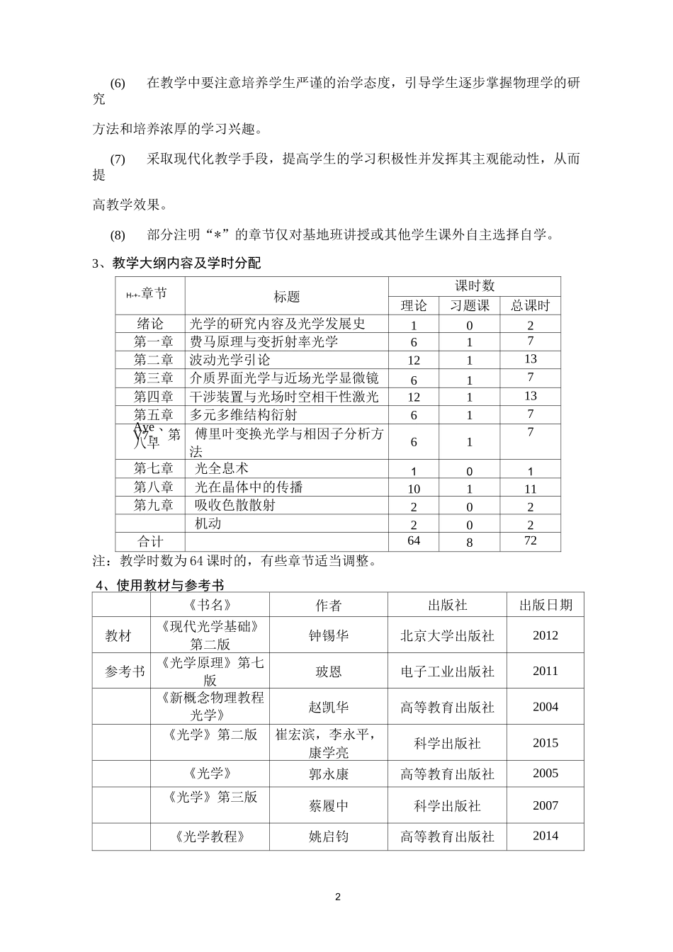 《光学》课程教学大纲_第2页