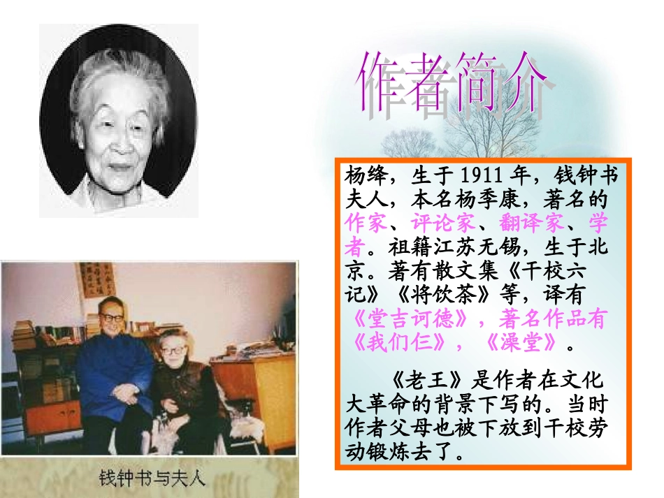 人教版初中语文八年级上老王 (2)_第2页