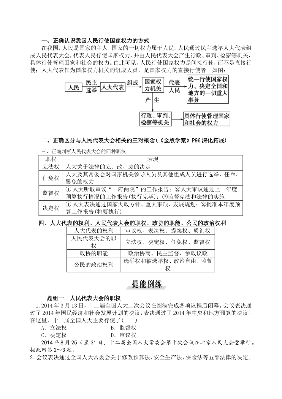 第五课我国的人民代表大会制度讲练_第2页