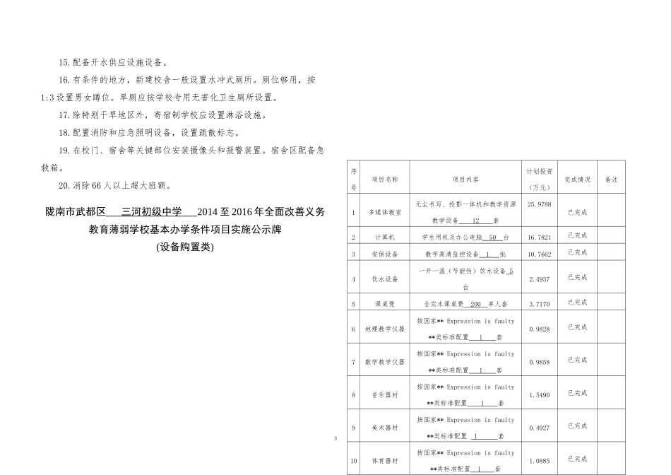 三河初级中学“全面改薄”展板样本_第3页