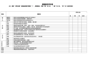 课堂教学评价单