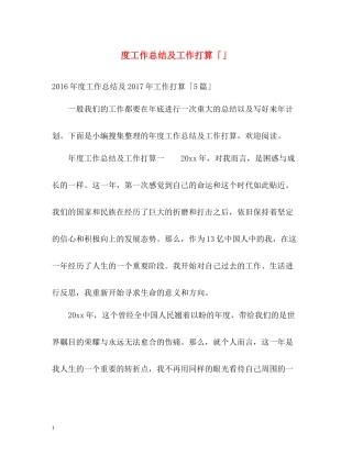 工作总结及工作打算「」