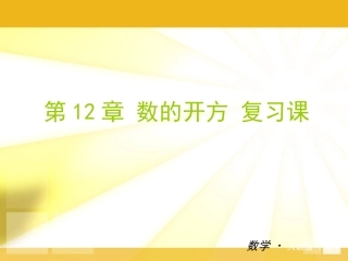 华师大版八年级上数学复习课件(第11章数的开方)