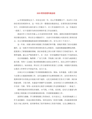 项目经理年底总结