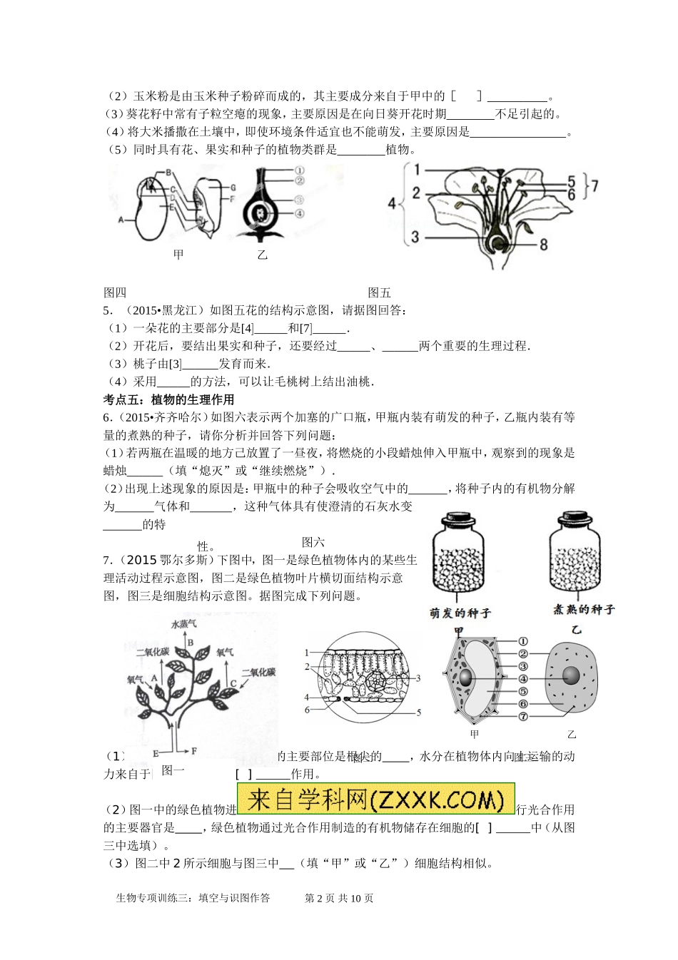 填空与识图作答专项训练2016考前综合_第2页
