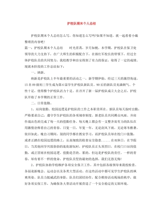 护校队期末个人总结