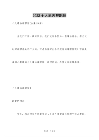 2024个人原因辞职信_126