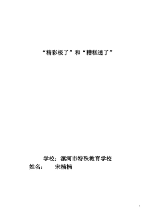 《精彩极了和糟糕透了》
