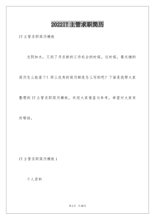 2024IT主管求职简历_3