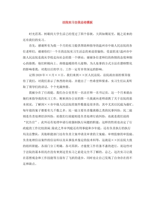 法院实习自我总结模板
