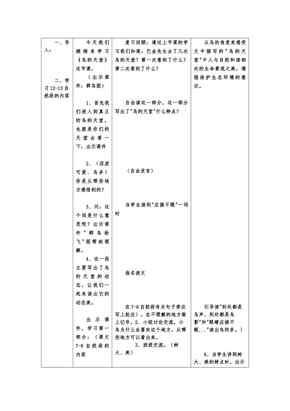 鸟的天堂教学设计_第2页