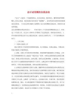 会计试用期的自我总结