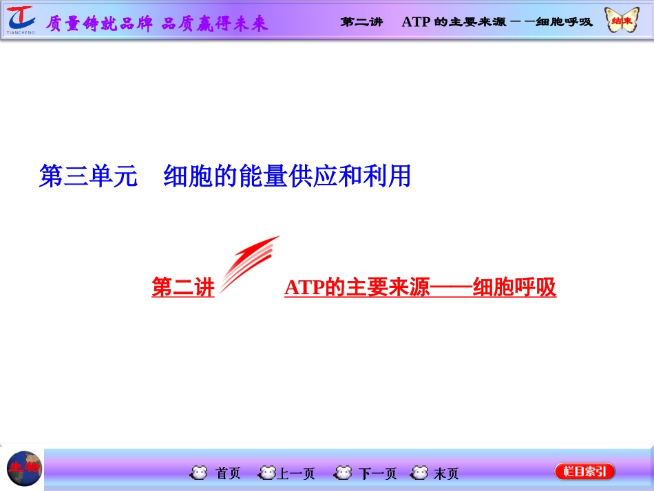 第二讲ATP的主要来源——细胞呼吸_第1页