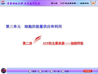 第二讲ATP的主要来源——细胞呼吸