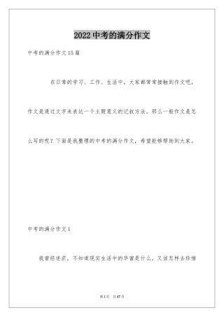 2024中考的满分作文_1