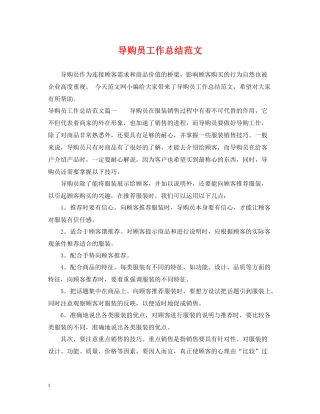 导购员工作总结范文