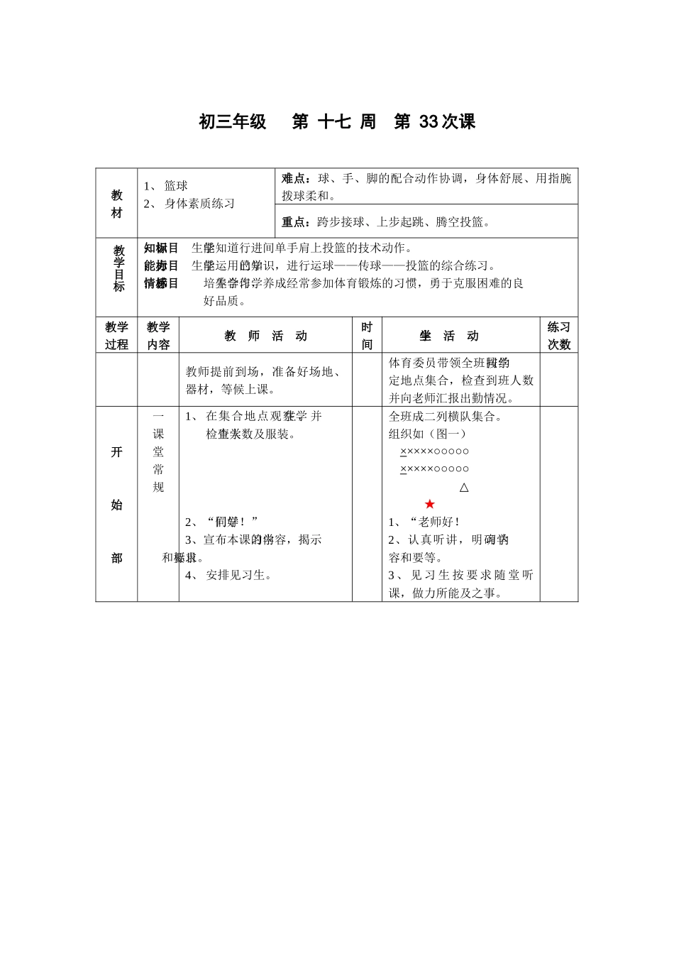 九年级体育第17周教案_第1页
