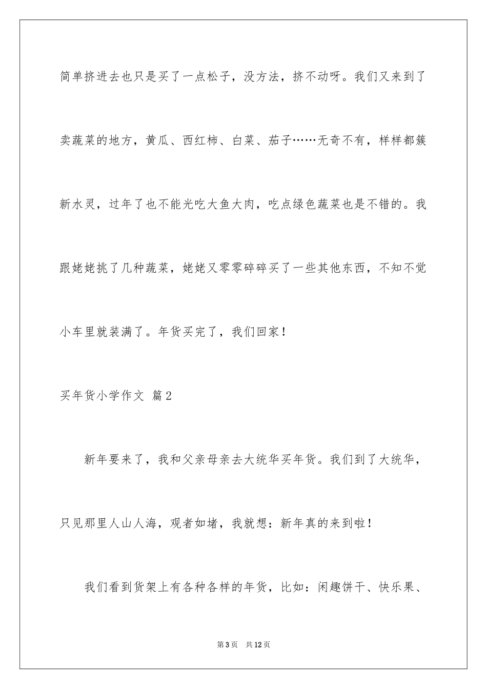 2024买年货小学作文_第3页