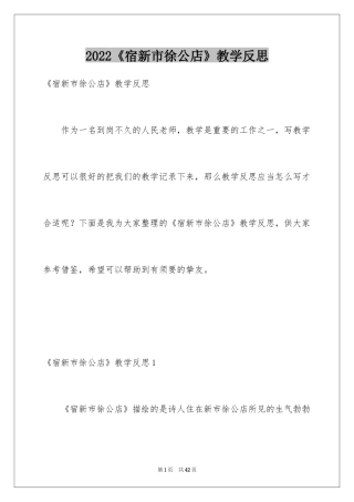 2024《宿新市徐公店》教学反思