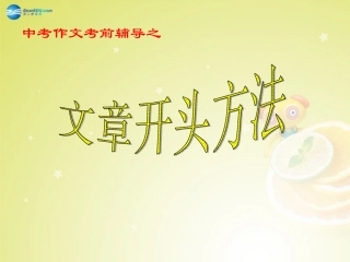 作文考前名师辅导之文章开头的方法课件