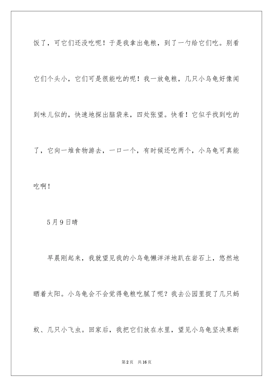 2024乌龟连续观察日记_第2页