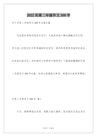 2024买菜二年级作文300字_15