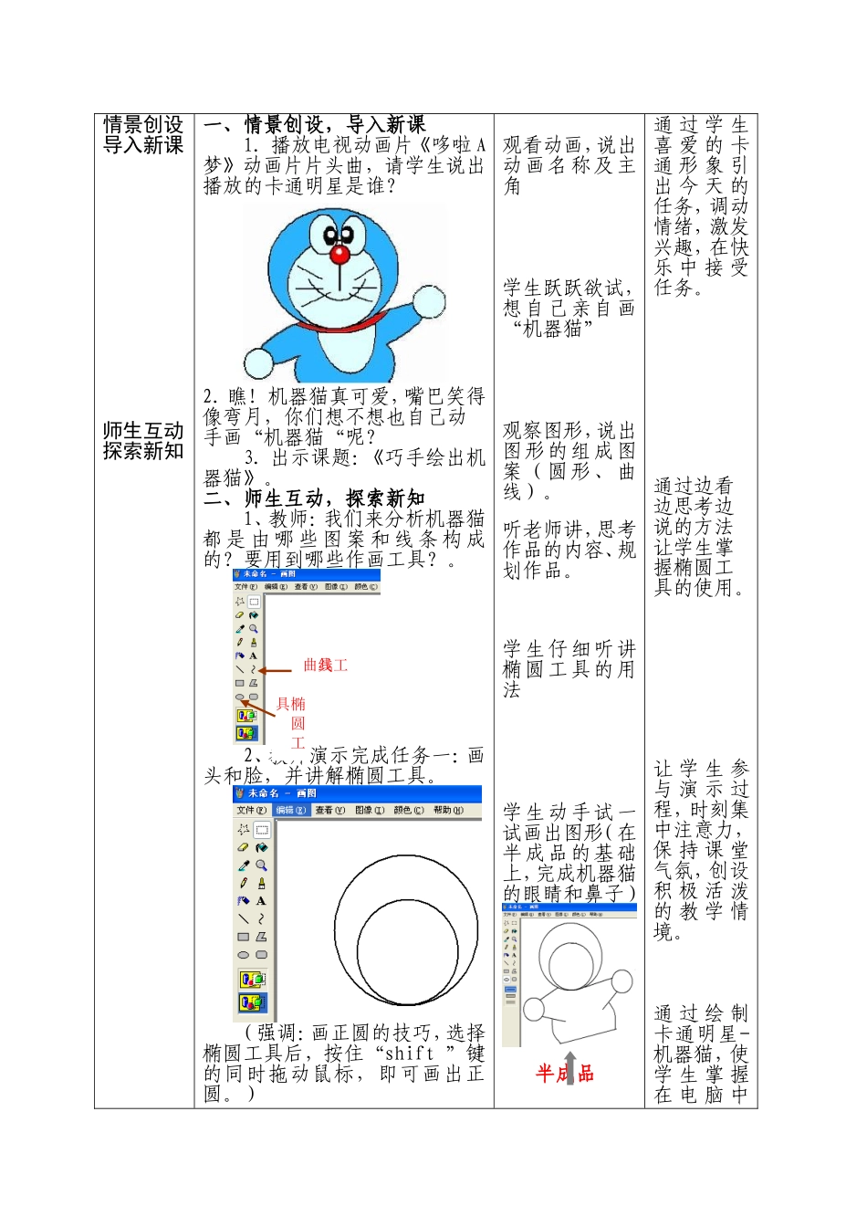 巧手绘出机器猫教学设计_第3页