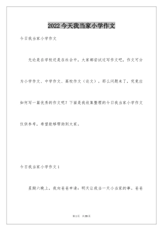 2024今天我当家小学作文_3