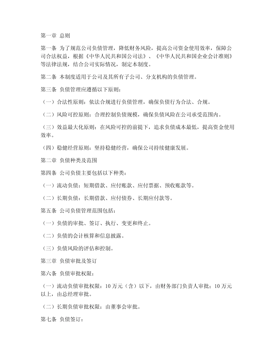 公司负债管理制度_第1页
