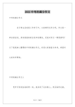 2024中考的满分作文_2