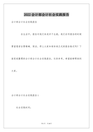 2024会计部会计社会实践报告