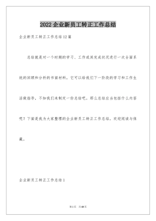 2024企业新员工转正工作总结_1