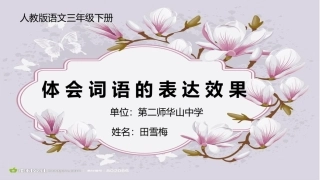 体会词语的表达效果微课