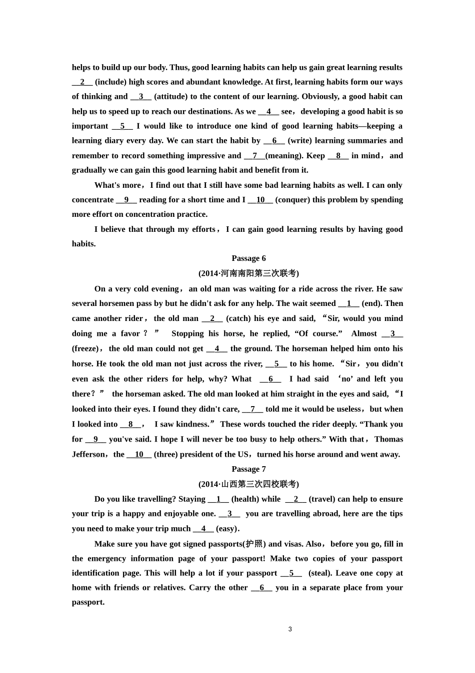 语法填空模拟精选_第3页