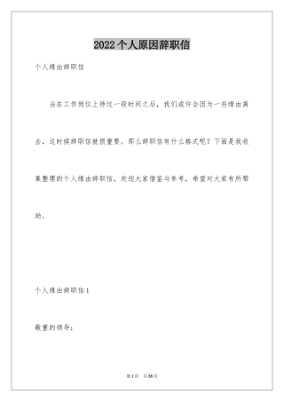 2024个人原因辞职信_7