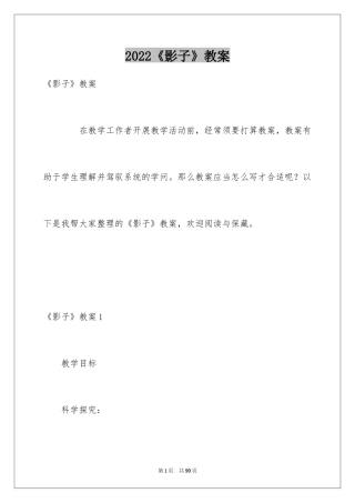 2024《影子》教案