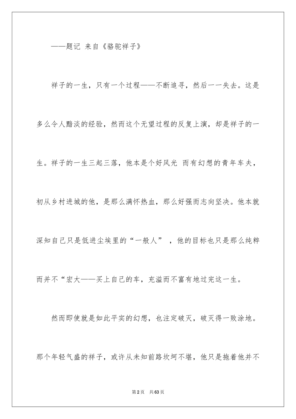 2024《骆驼祥子》读后感_23_第2页