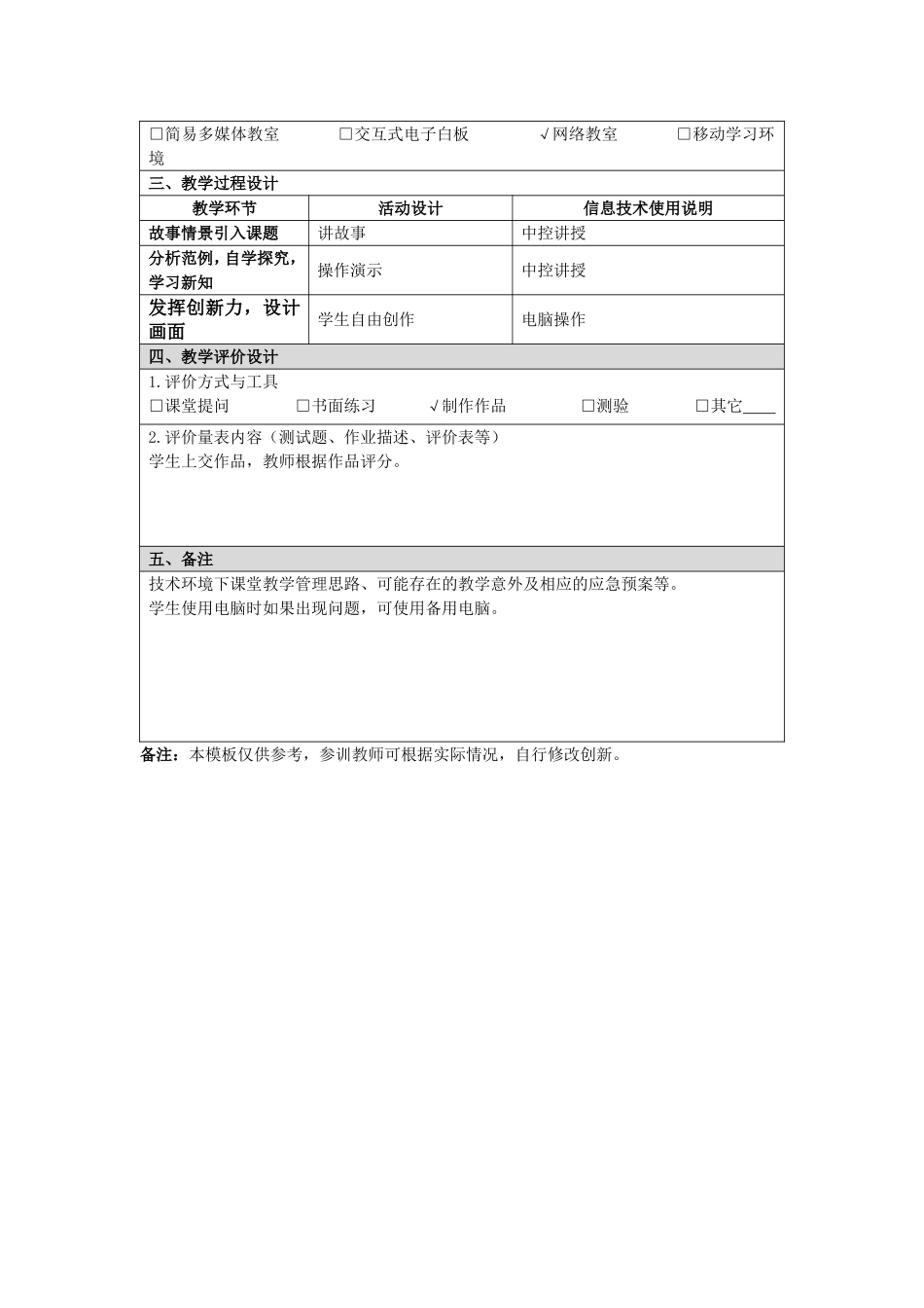 信息技术《画小鸡》教学设计模板_第2页