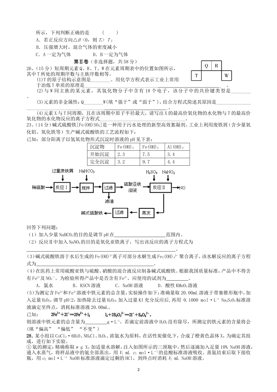 2015化学周考五姓名_第2页