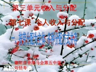 按劳分配为主体_多种分配方式并存教案