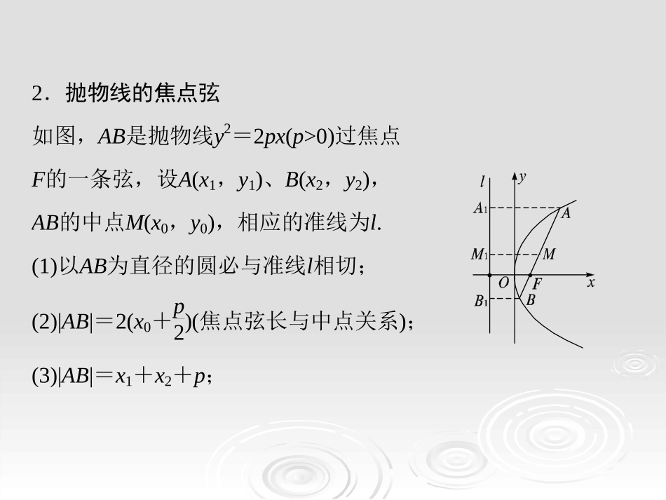 抛物线焦点弦的性质专题_经典_第3页