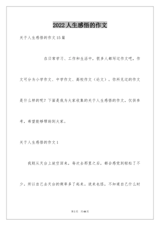 2024人生感悟的作文_1